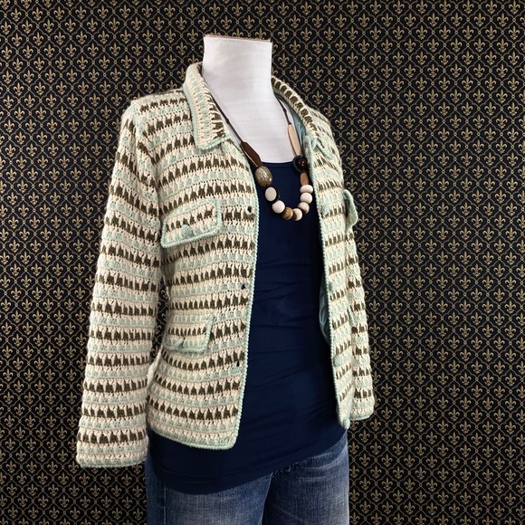 2003 Anthro “Classic Knit Jacket” by HWR Monogram - Picture 5 of 16